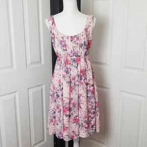 Sheer Floral Spring Tie Waist Dress - Size 12